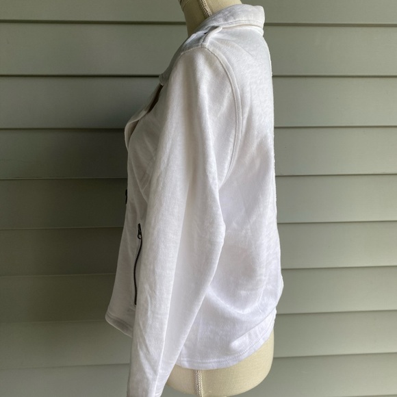 White terry biker style jacket - Picture 7 of 13